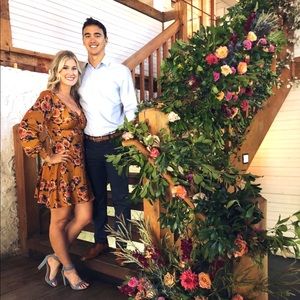 Free People Golden Floral Dress